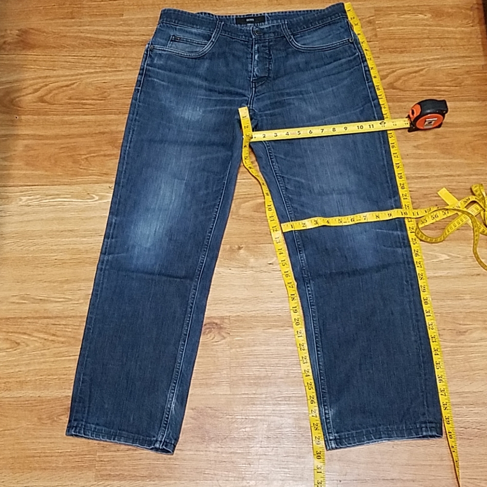 VITAGE HUGO BOSS MEN'S 34x29 DARK FADED STRAIGHT DENIM JEANS - Picture 1 of 8